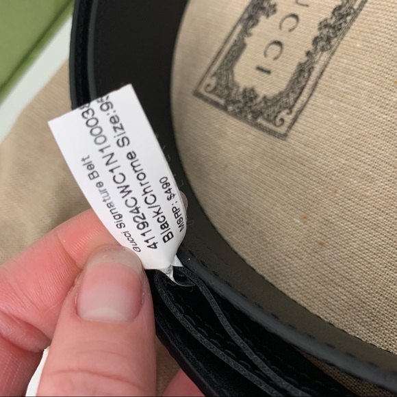 Gucci Signature Leather Belt Black Men’s 95 - Picture 13 of 16